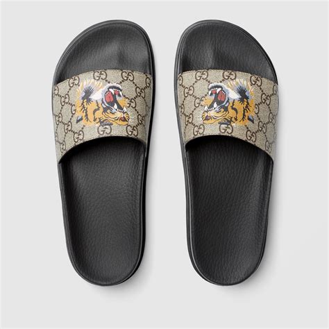 gucci slides for men|Gucci tiger slides men's.